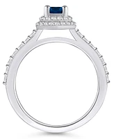 Macy's Sapphire (5/8 Ct. t.w.) and Diamond (1/2 Halo Ring