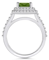 Macy's Peridot and Diamond Accent Halo Ring 14K Gold