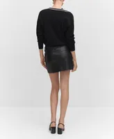 Mango Women's Leather-Effect Mini-Skirt