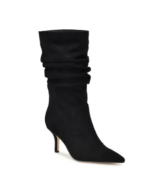 Nine West Women's Mycki Pointy Toe Ruched Dress Boots