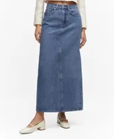 Mango Women's Denim Long Skirt