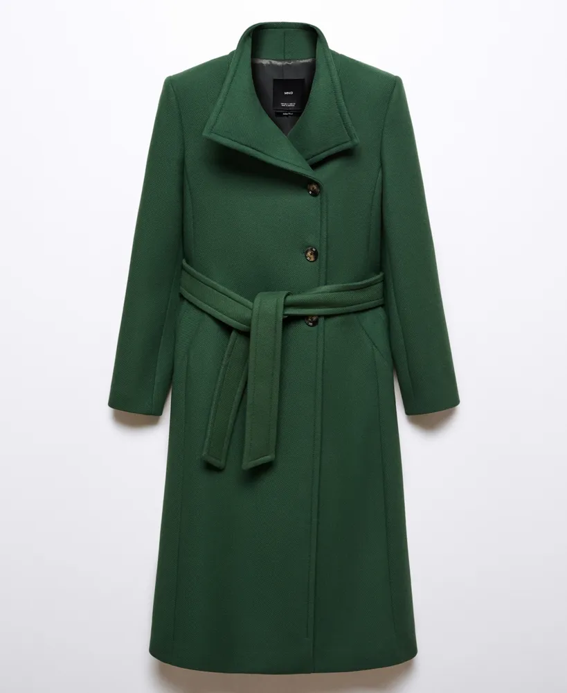 Mango Women's Belted Woolen Coat