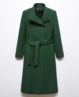 Mango Women's Belted Woolen Coat