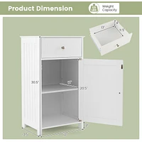 Costway Floor Storage Cabinet Bathroom Organizer Cupboard Drawer Shelf Bath Towel