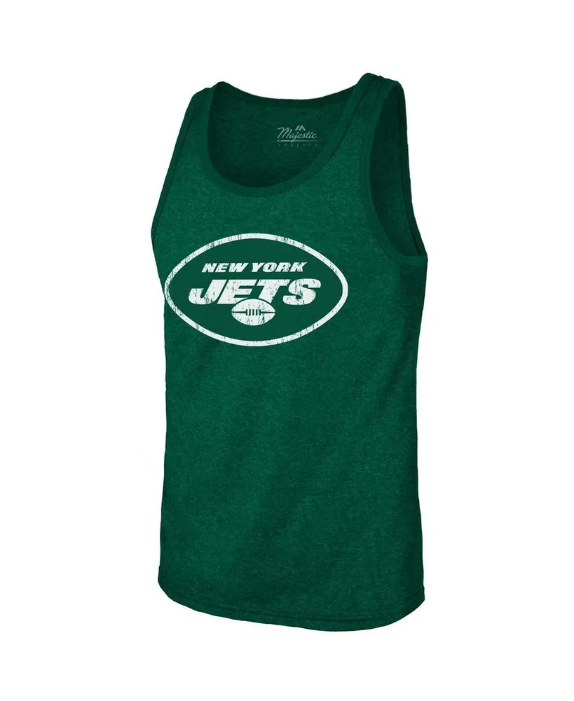 Men's Majestic Threads Aaron Rodgers Green New York Jets Player Name and Number Tri-Blend Tank Top