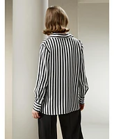 Lilysilk Women's The Amalfi Stripe Silk Shirt