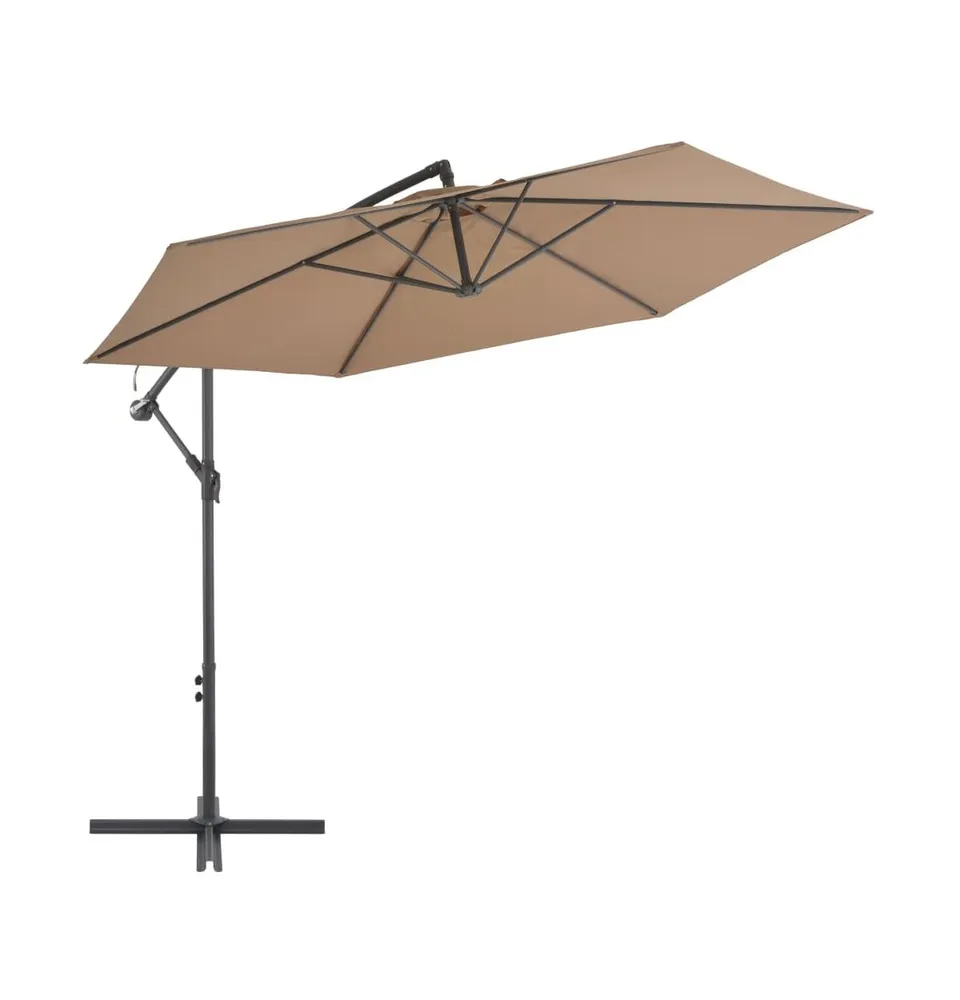 vidaXL Cantilever Umbrella with Aluminum Pole 118.1" Taupe