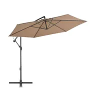 vidaXL Cantilever Umbrella with Aluminum Pole 118.1" Taupe