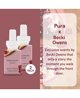 Pura Becki Owens - Pomegranate Blush - Home Scent Refill - Smart Home Air Diffuser Fragrance - Up to 120-Hours of Premium Fragrance per Refill