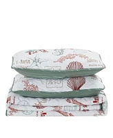 Videri Home Holiday Writing Reversible 3-Piece Quilt Set, Full/Queen