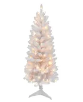 Puleo 4' Pre-Lit Carson Artificial Pine Tree