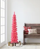 Puleo 4' Pre-Lit Artificial Alpine Pencil Tree