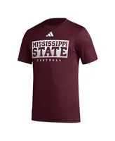 Men's adidas Maroon Mississippi State Bulldogs Football Practice Aeroready Pregame T-shirt