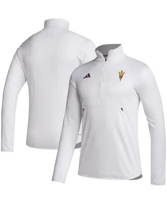 Men's adidas White Arizona State Sun Devils 2023 Sideline Aeroready Half-Zip Top