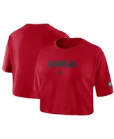 Women's Nike Red Georgia Bulldogs Wordmark Cropped T-shirt