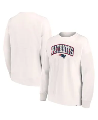 Women's Fanatics White New England Patriots Leopard Team Pullover Sweatshirt