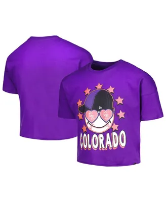 Big Girls New Era Purple Colorado Rockies Team Half Sleeve T-shirt
