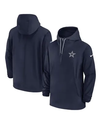 Men's Mitchell & Ness Silver/Navy Dallas Cowboys Gridiron Classics Training  Room Half-Sleeve Pullover Hoodie