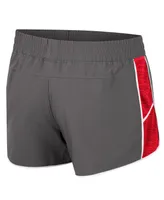 Women's Colosseum Gray Ohio State Buckeyes Pull The Switch Running Shorts