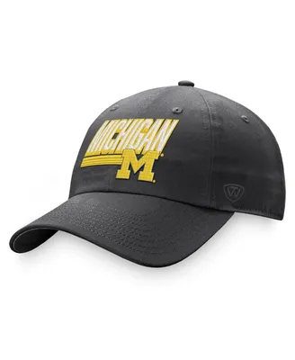 Men's Top of the World Charcoal Michigan Wolverines Slice Adjustable Hat
