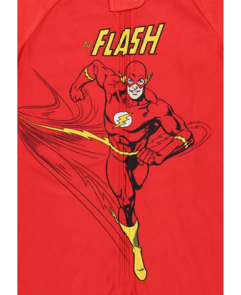 Dc Comics Toddler Boys Classic The Flash Union Suit Footless Pajama Costume