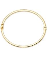 Italian Gold Square Tube Hinge Bangle Bracelet in 14k Gold