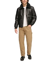 Tommy Hilfiger Men's Faux-Fur-Trim Faux-Leather Bomber Jacket