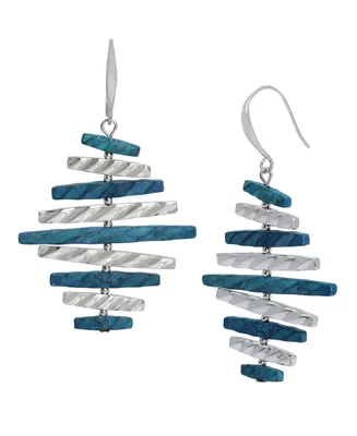 Robert Lee Morris Soho Blue Patina Kite Drop Earrings