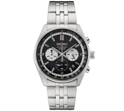 Seiko Men's Chronograph Essentials Stainless Steel Bracelet Watch 42mm