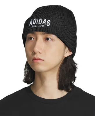 adidas Men's Foundation Embroidered Logo Ribbed-Knit Beanie