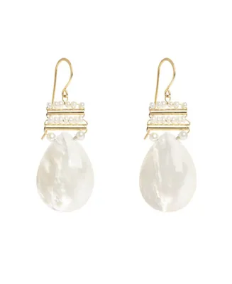 Pearl And Mother Of Pearl Pear Drops Earrings