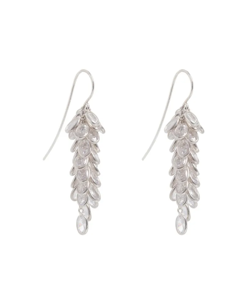 Silver Midi Crystal Drops Earrings