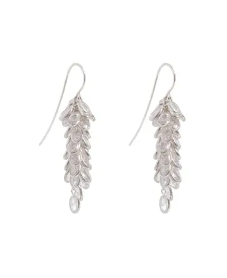Silver Midi Crystal Drops Earrings