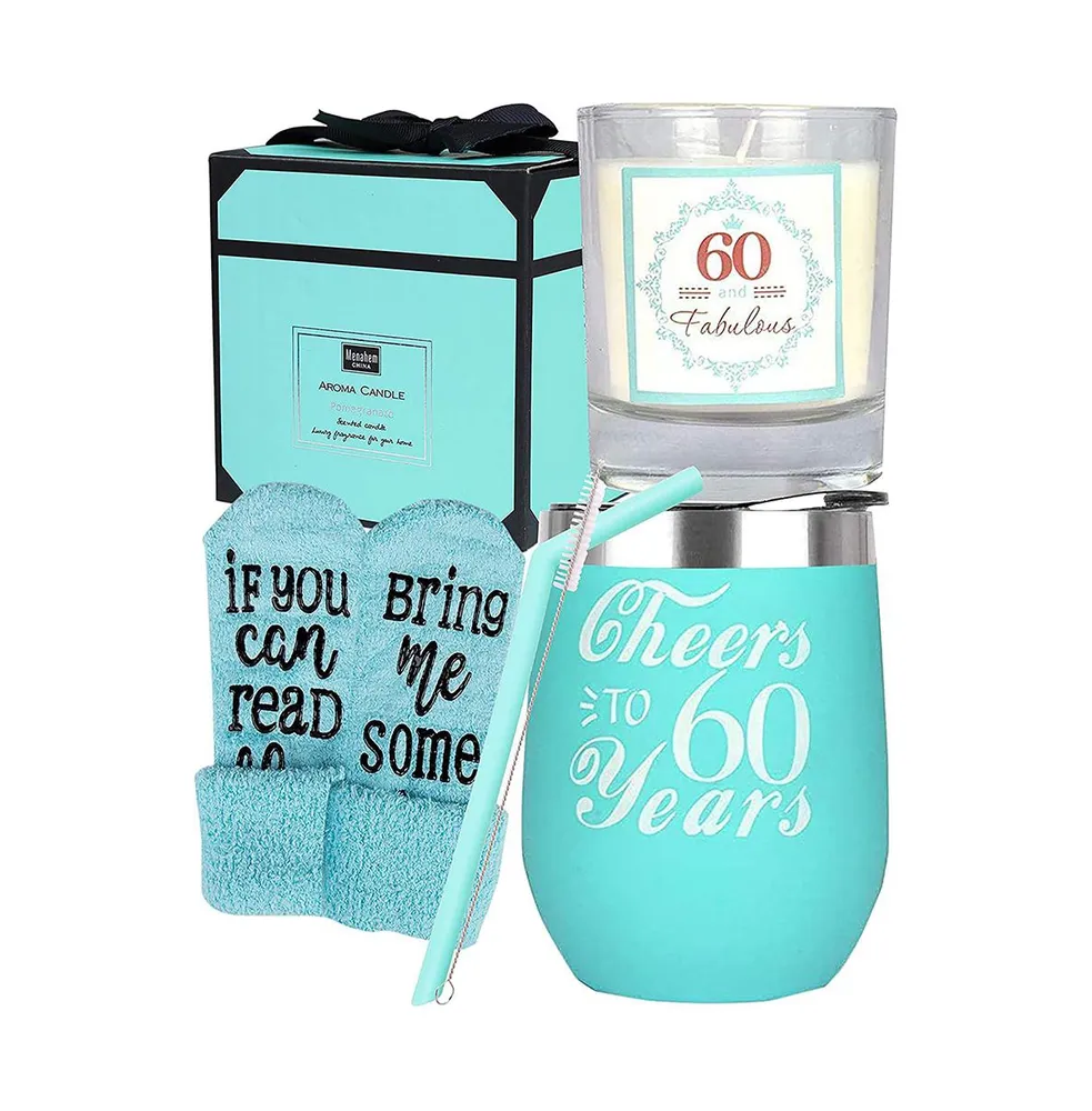 VeryMerryMakering 60th Birthday Tumbler for Women - Blue