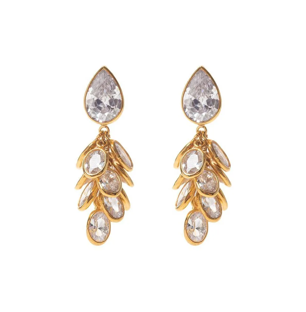 Petite Gold Vermeil Crystal Drop Earrings