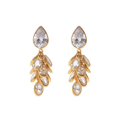 Petite Gold Vermeil Crystal Drop Earrings