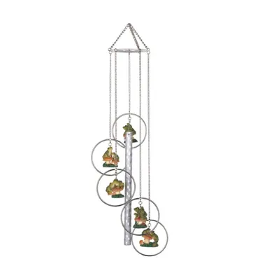 Fc Design 24" Long 5-Ring Polyresin Frog Wind Chime