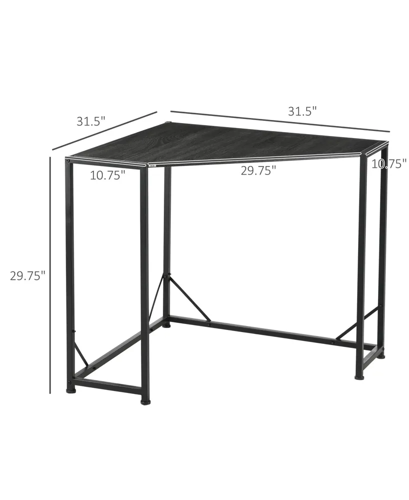 Homcom Small Corner Desk Triangle Vanity Table Computer Desk Gray