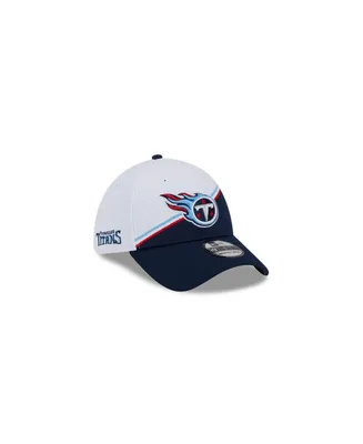 Men's New Era White, Navy Tennessee Titans 2023 Nfl Sideline 39THIRTY Flex Hat