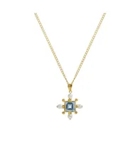 Blue Topaz Cross Necklace