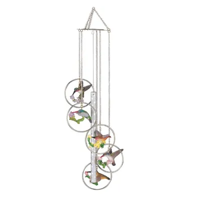 24" Long 5-Ring Polyresin Hummingbird Wind Chime