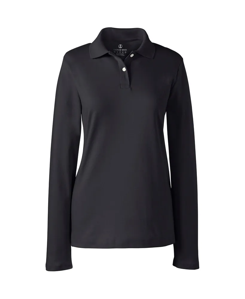 Lands' End Women's Long Sleeve Feminine Fit Interlock Polo Shirt