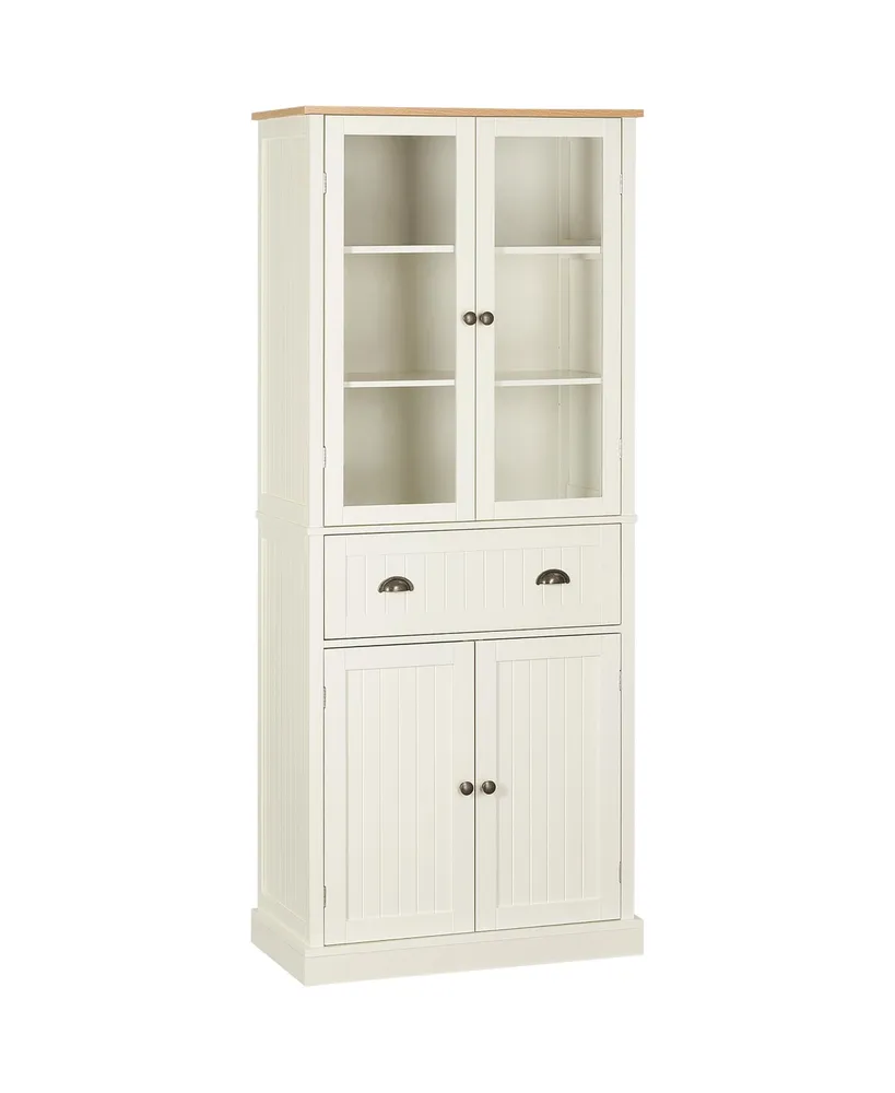 Kitchen Pantry Storage Cabinet with Drawer and Adjustable Shelves