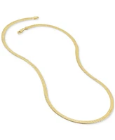 Polished & Beveled Herringbone Link 22" Chain Necklace 18k Gold-Plated Sterling Silver & Sterling