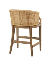 Martha Stewart Collection Playa 25" High Handcrafted Rattan Counter Stool