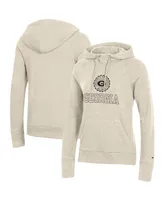 Women's Champion Heathered Oatmeal Georgia Bulldogs College Seal Pullover Hoodie