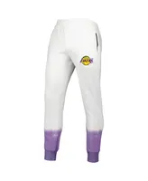 Men's Fisll Oatmeal Los Angeles Lakers Double Dribble Tie-Dye Fleece Jogger Pants