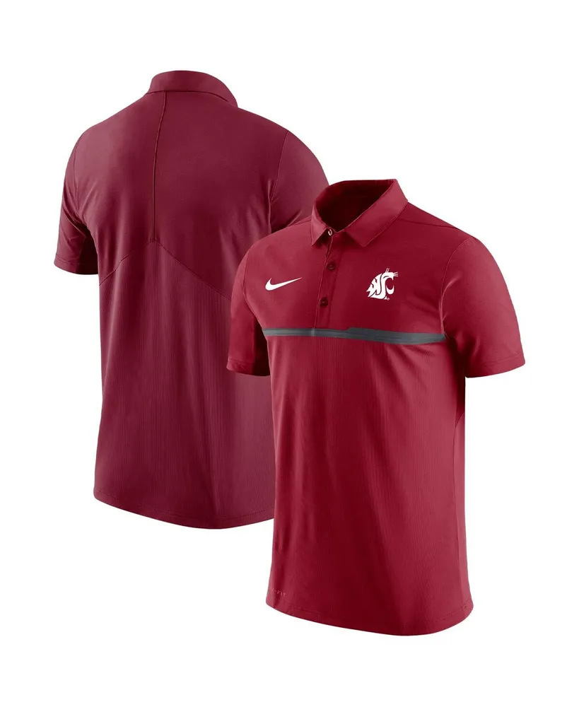 Men's Nike Crimson Washington State Cougars 2023 Coaches Performance Polo Shirt