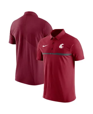 Men's Nike Crimson Washington State Cougars 2023 Coaches Performance Polo Shirt