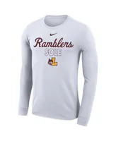 Men's and Women's Nike White Loyola Chicago Ramblers 2023 On Court Bench Long Sleeve T-shirt